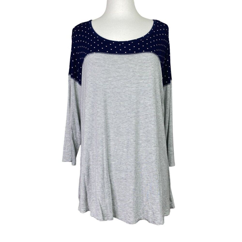 Maurices Plus Size Top Polka Dot Striped Size 16